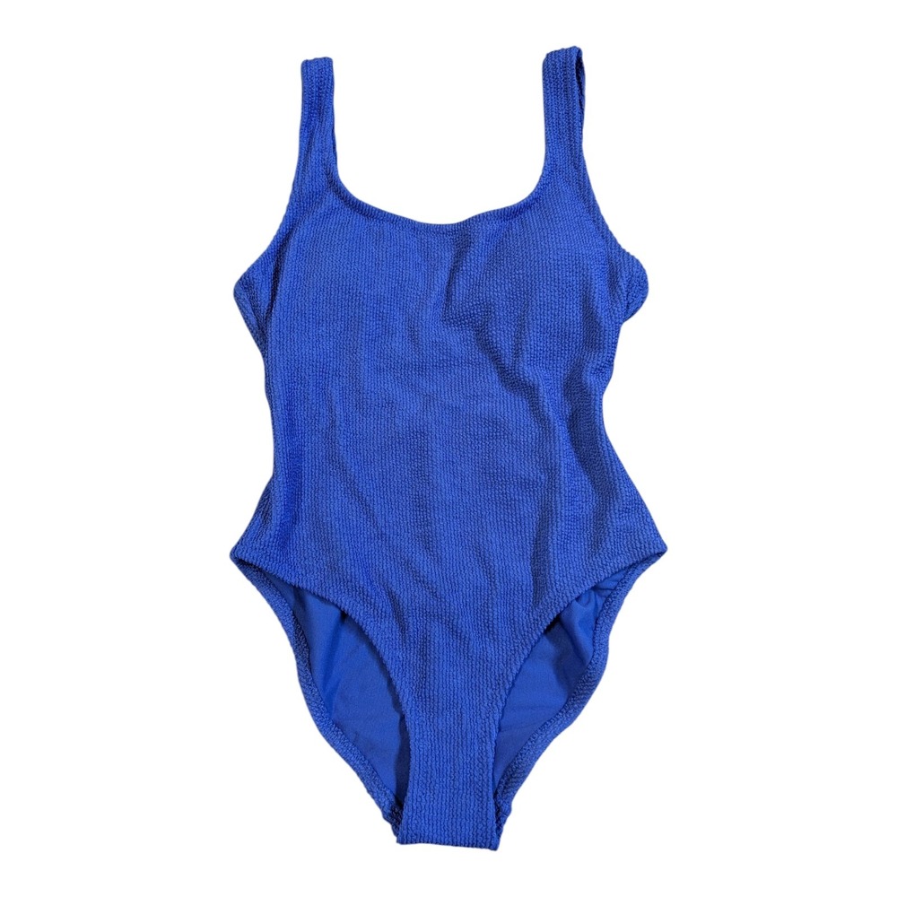 S-10 Women's Pucker Textured Scoopneck One Piece Swimsuit Shade & Shore Blue XL